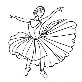 Ballettdanser I Elegant Positur Fargeleggingsside 43646-9534