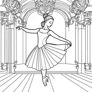 Ballettdanser I Elegant Positur Fargeleggingsside 43646-9536