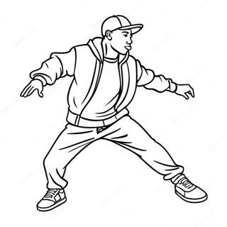 Hip Hop Danser Som Utforer Triks Fargeleggingsside 43647-9538