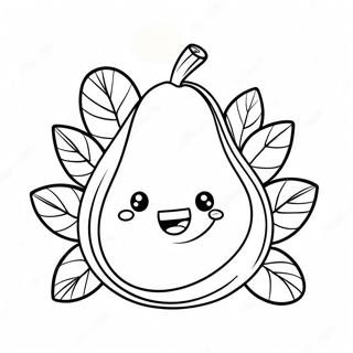 Smilende Avokado Med Sloyfe Fargeleggingsside 44258-9683