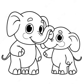 Nysgjerrig Elefant Og Piggie Fargeleggingsside 44450-9732