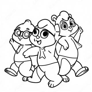 Alvin Og De Chipmunks Dansende Fargeleggingsside 44532-9738