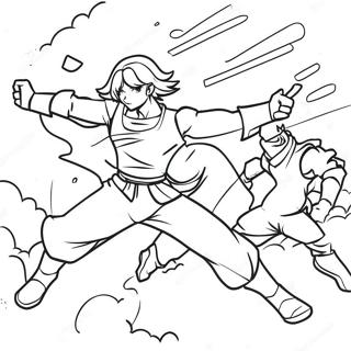 Dynamisk Manga Action Scene Fargeleggingsside 44614-9759