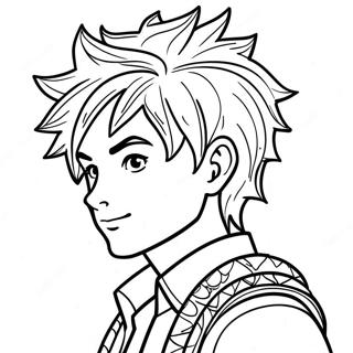 Manga Gutt Med Spisse Har Fargeleggingsside 44617 9770