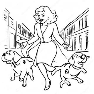 Cruella De Vil Som Jager Dalmatinere Fargeleggingsside 45063-9869