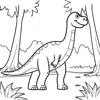 Brachiosaurus I En Skog Fargeleggingsside 45580-9977