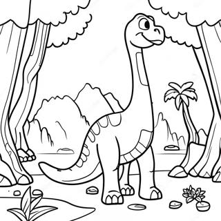 Brachiosaurus I En Skog Fargeleggingsside 45580-9978