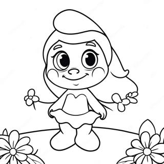 Smurfette Med Blomster Fargeleggingsside 46123 10103