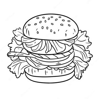 Gronnsaksburger Med Frisk Salat Fargeleggingsside 46808-10248