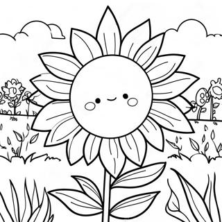 Lys Solsikkemark Fargeleggingsside 471 1039