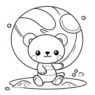 Rilakkuma Leker Med En Strandball Fargeleggingsside 49166-10764