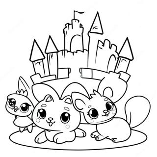 Sote Palasskjaeledyr I Et Slott Fargeleggingsside 49356-10808