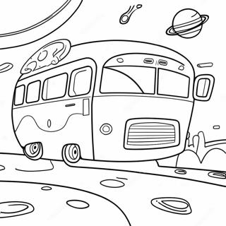 Magisk Skolebuss Fargeleggingsark