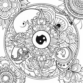 Krypende Halloween Mandala Fargeleggingsside 50075-10962