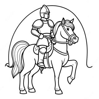 Modig Ridder Pa Hest Fargeleggingsside 50549-11061