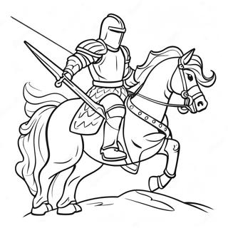 Modig Ridder Pa Hest Fargeleggingsside 50549-11064