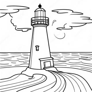 Majestetisk Fyr Ved Solnedgang Fargeleggingsside 54002-11816