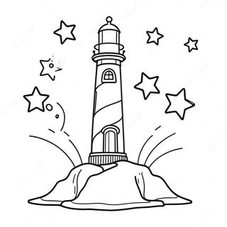 Fantasifull Fyr Med Stjerner Fargeleggingsside 54003-11818