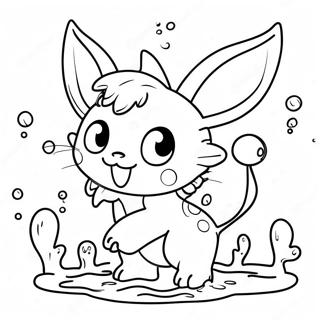 Vaporeon Leker Med Vannspriter Fargeleggingsside 54271-11878