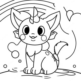 Vaporeon Under Regnbuen Fargeleggingsside 54272-11882