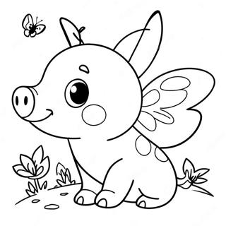 Nydelig Grisefoster Med En Sommerfugl Fargeleggingsside 55347-12123