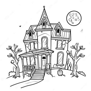 Spokelseshus Med Fullmane Fargeleggingsside 55546-12168