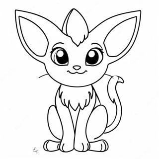 Sot Espeon Som Sitter Fargeleggingsside 55632-12174