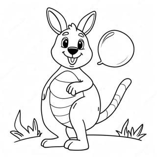 Kenguru Holder En Ballong Fargeleggingsside 56009-12268