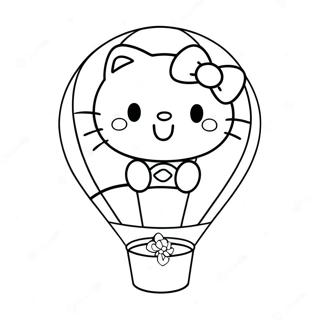 Eventyrlig Hello Kitty I En Ballong Fargeleggingsside 563 2694