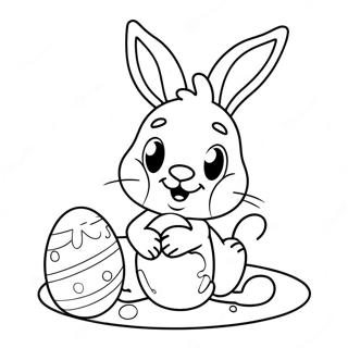 Paskehare Som Maler Egg Fargeleggingsside 5728 1917