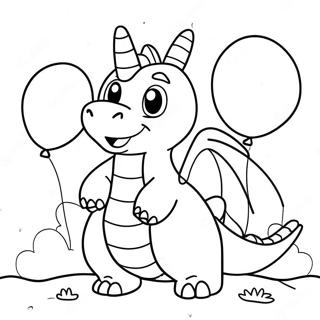 Glad Dragonite Med Ballonger Fargeleggingsside 58204-12734