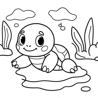 Squirtle Svommer I En Dam Fargeleggingsside 58827 12882