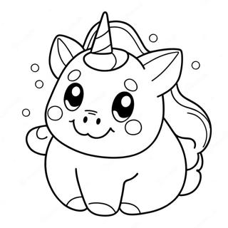 Nydelig Squishmallow Enhjorning Fargeleggingsside 58918-12901