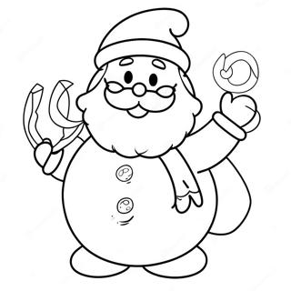 Julenisse Med Snomann Fargeleggingsside 59858-13128