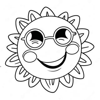 Smilende Sol Med Solbriller Fargeleggingsside 60951-13374