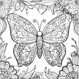 Intrikat Zentangle Sommerfugl Fargeleggingsside 61956-13648