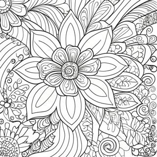 Fantastisk Zentangle Blomst Fargeleggingsside 61957-13650