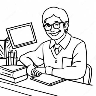 Glad Laerer Ved Pulten Fargeleggingsside 62058-13678