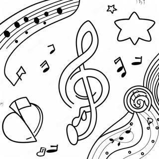 Musikalske Noter Og Stjerner Fargeleggingsside 62323-13744