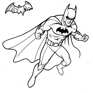 Batman Med En Kappe Som Flagrer Fargeleggingsside 6269 2263