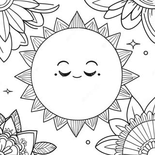 Boho Sol Og Mane Fargeleggingsside 62701-13864