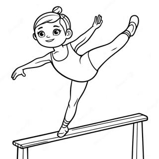 Gymnast Pa Balansebjelke Fargeleggingsside 64536-13636