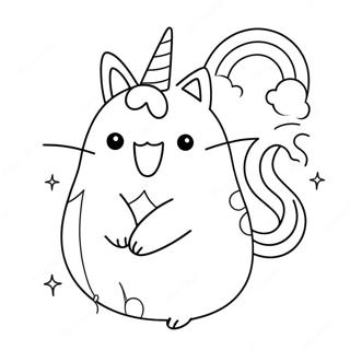 Nydelige Pusheen I En Enhjorningkostyme Fargeleggingsside 6474-150