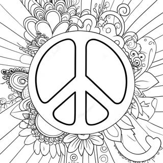 Fargerik Fredssymbol Fargeleggingsside 64805-13951