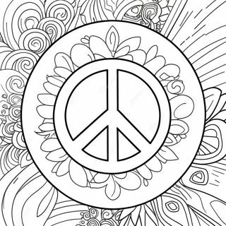 Fargerik Fredssymbol Fargeleggingsside 64805-13952