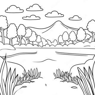 Fredelig Landskap Fargeleggingsside 64806-13956