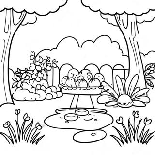 Fredelig Hagescene Fargeleggingsside 64808-13963