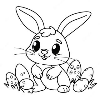 Gledelig Kanin Med Egg Fargeleggingsside 654-540
