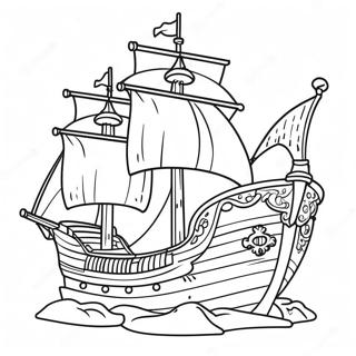 Fargerik Piratskip Fargeleggingsark 65815 14399