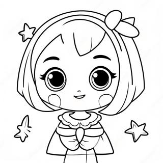 Kawaii Anime Jente Med Store Oyne Fargeleggingsside 65909-14414